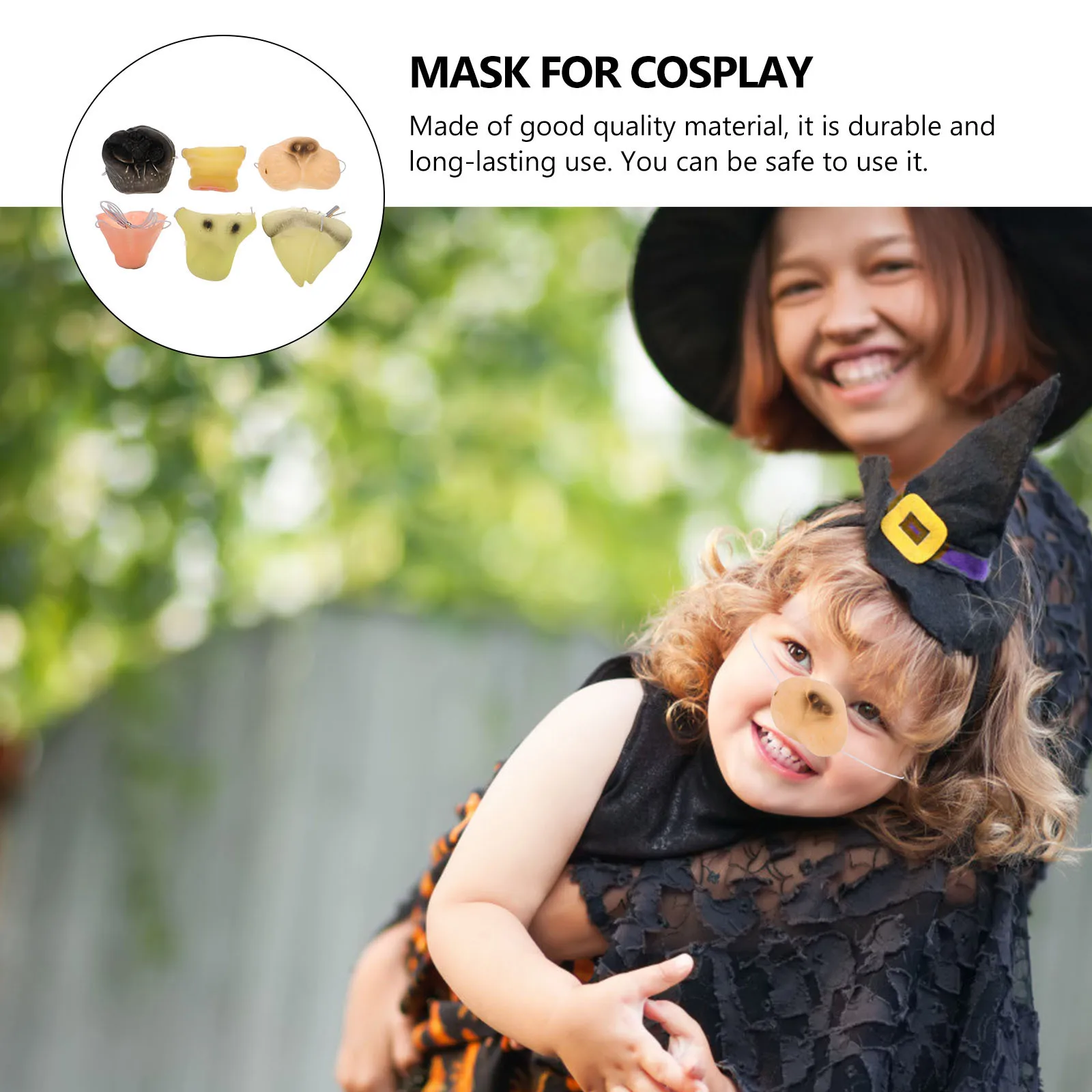 

6 Pcs Animal Mask Halloween Cosplay Costume Fun Party Accessories Nose for Kids