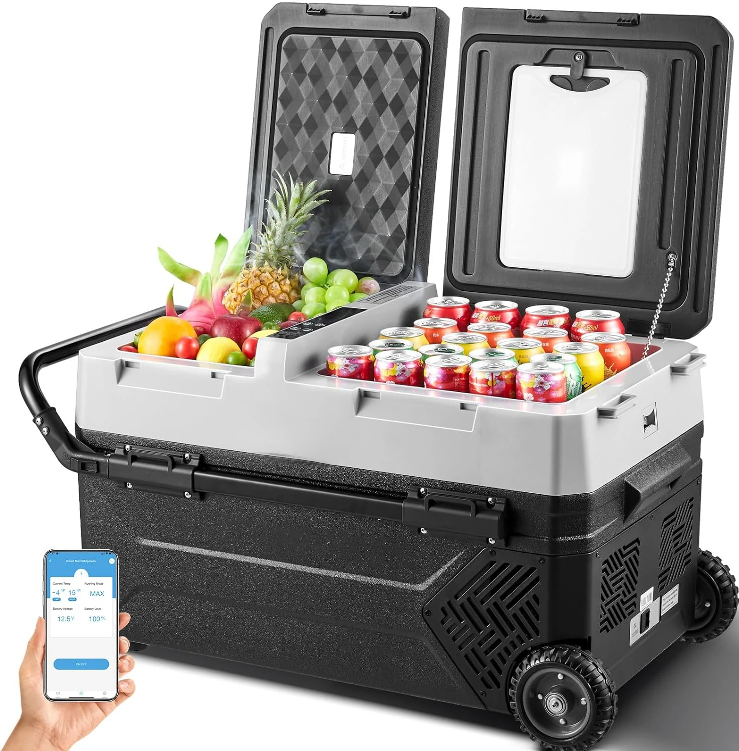 

Volt Car Refrigerator, Car Fridge Dual Zone WiFi APP Control,44 Quart Portabl