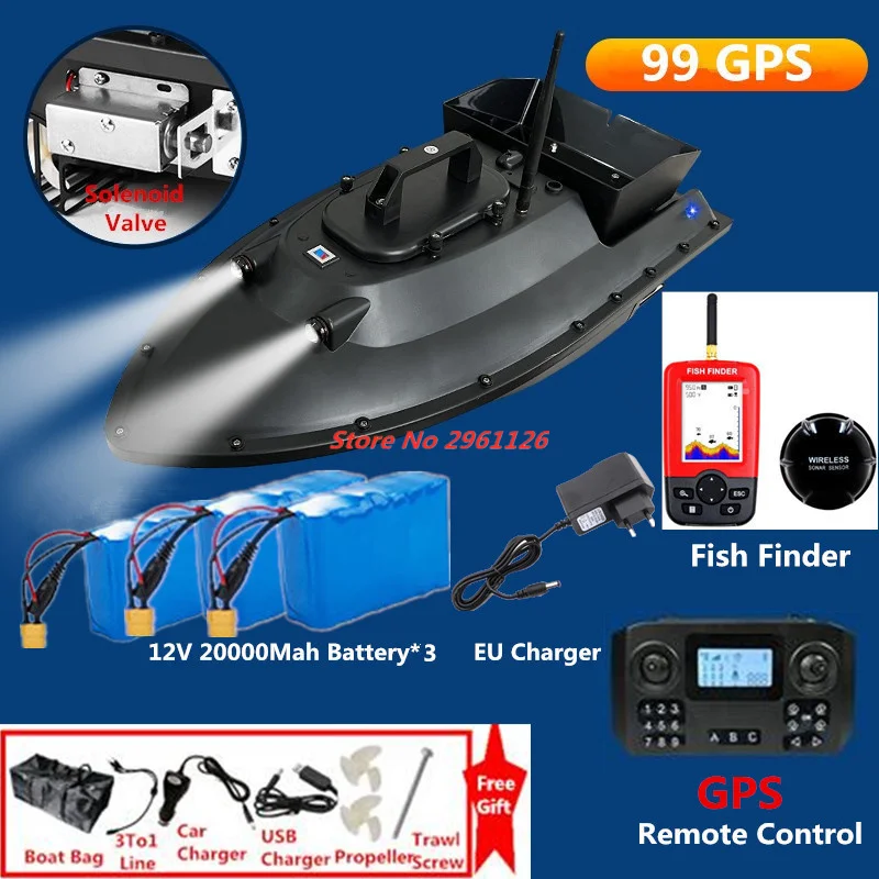 55CM 600M 2.5KG caricamento 12V High potente GPS Fishing Bait Boat 99 GPS Return velocità fissa Cruise Remote Contol Unhook Bait Boat