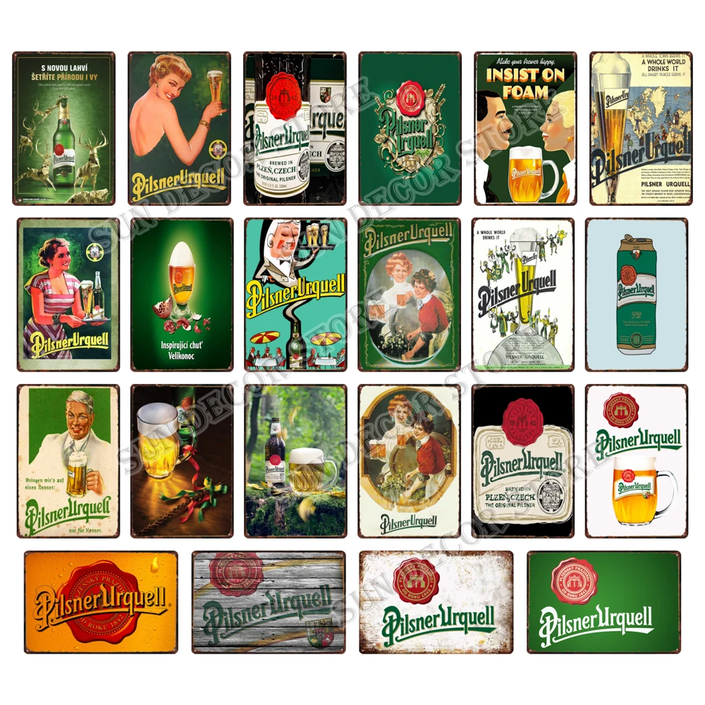 Vintage Sign Czech Beer Metal Sign Advertising Plaque Wall for Bar Man Cave Dining Rroom Restaurant  Wall Decoration KJ-0622