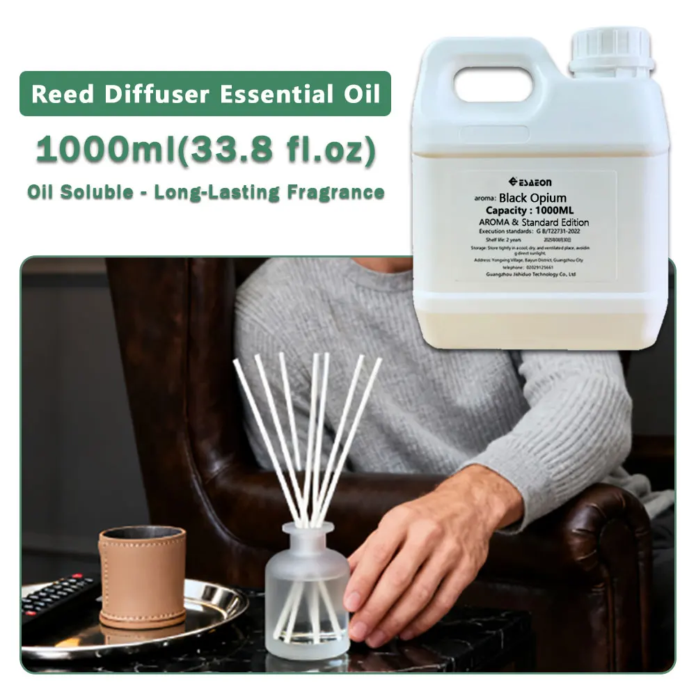 ESAEON Aromatic Essential Oils - For Reed Diffusers & Vine diffuser & Flameless Aromatherapy, Black Opium - 1000ML (33.8 fl.oz)