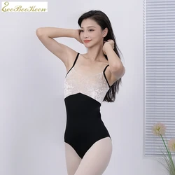 sling velvet splice ballet leotard girls gymnastic bodysuit air yoga clothes women ballet dance costume adult ballet dancewear