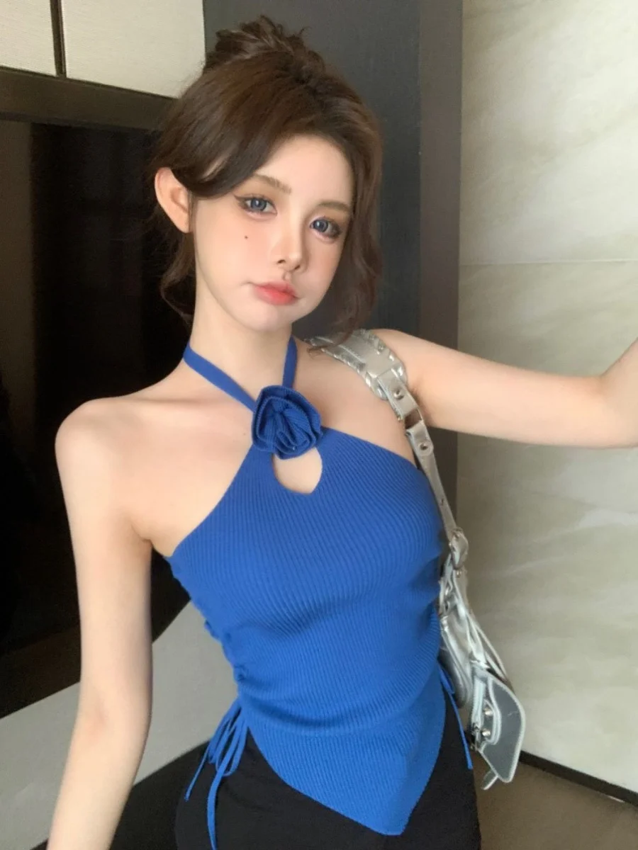 

Sexy Spicy Pure Desire Hollow out Ne Strap Vest Women's Summer Design Sensual Dstring Chinese Polyester Fiber ort