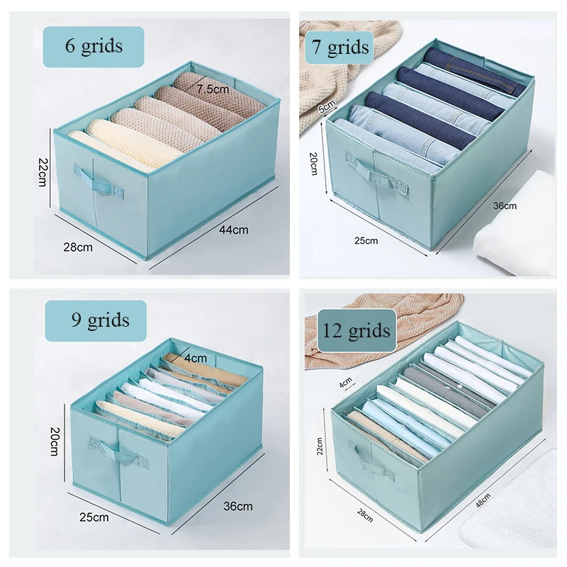 T-Shirt Storage Box in the Closet Denim Pants Organizer for Wardrobe Clothes Organizer in Cabinets Underwear Drawers Organizer