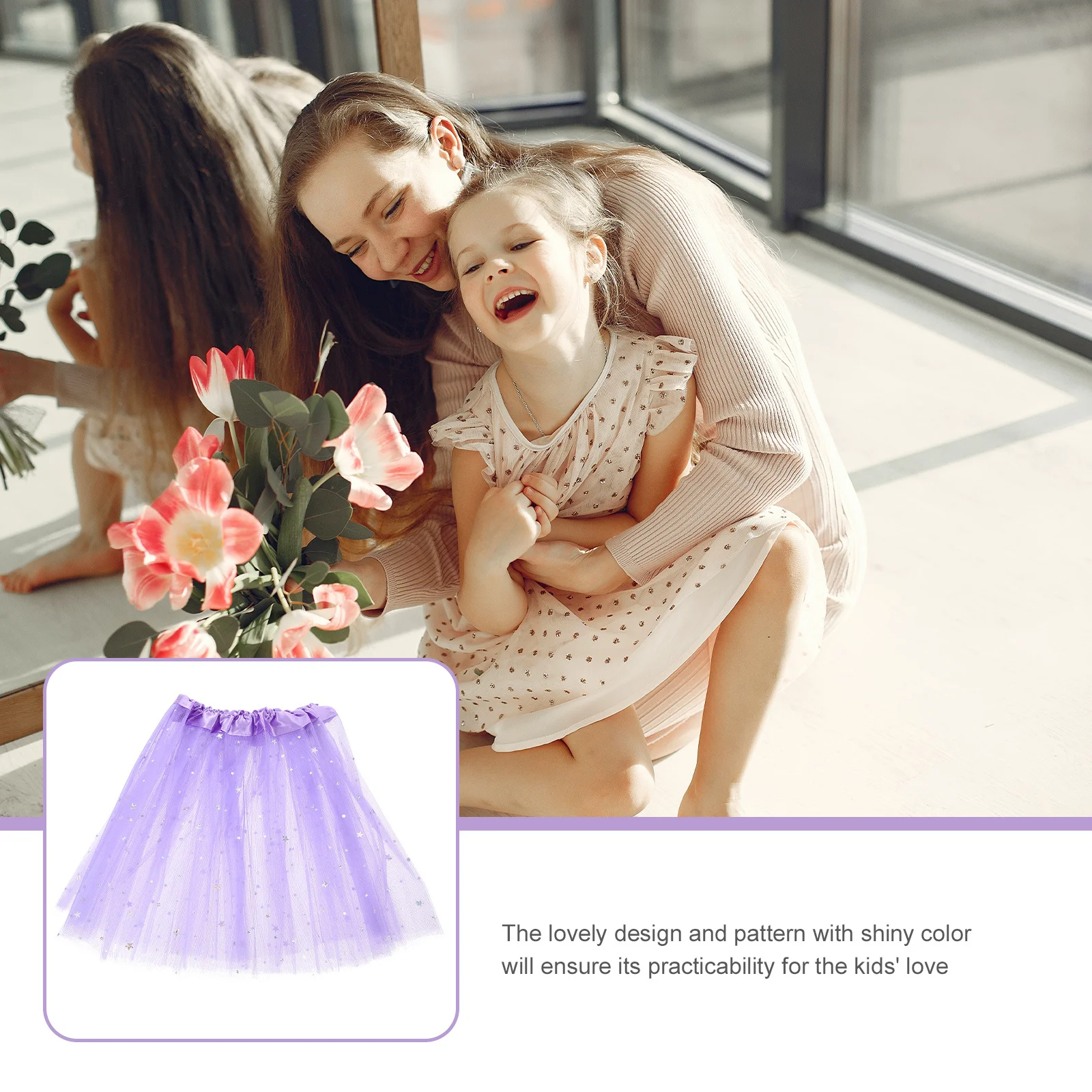 

Girls Tutu Glitter Ballet Tulle Skirt Purple Chic Delicate Baby Sequin Skirt for Toddlers Dress Up Costumes