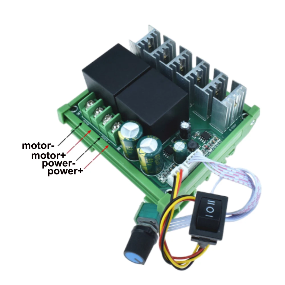 PWM DC Motor Stepless Governor DC12V-55V Variable Speed Forward and Reverse with Switch Regulator 40A Motor Speed Controller New