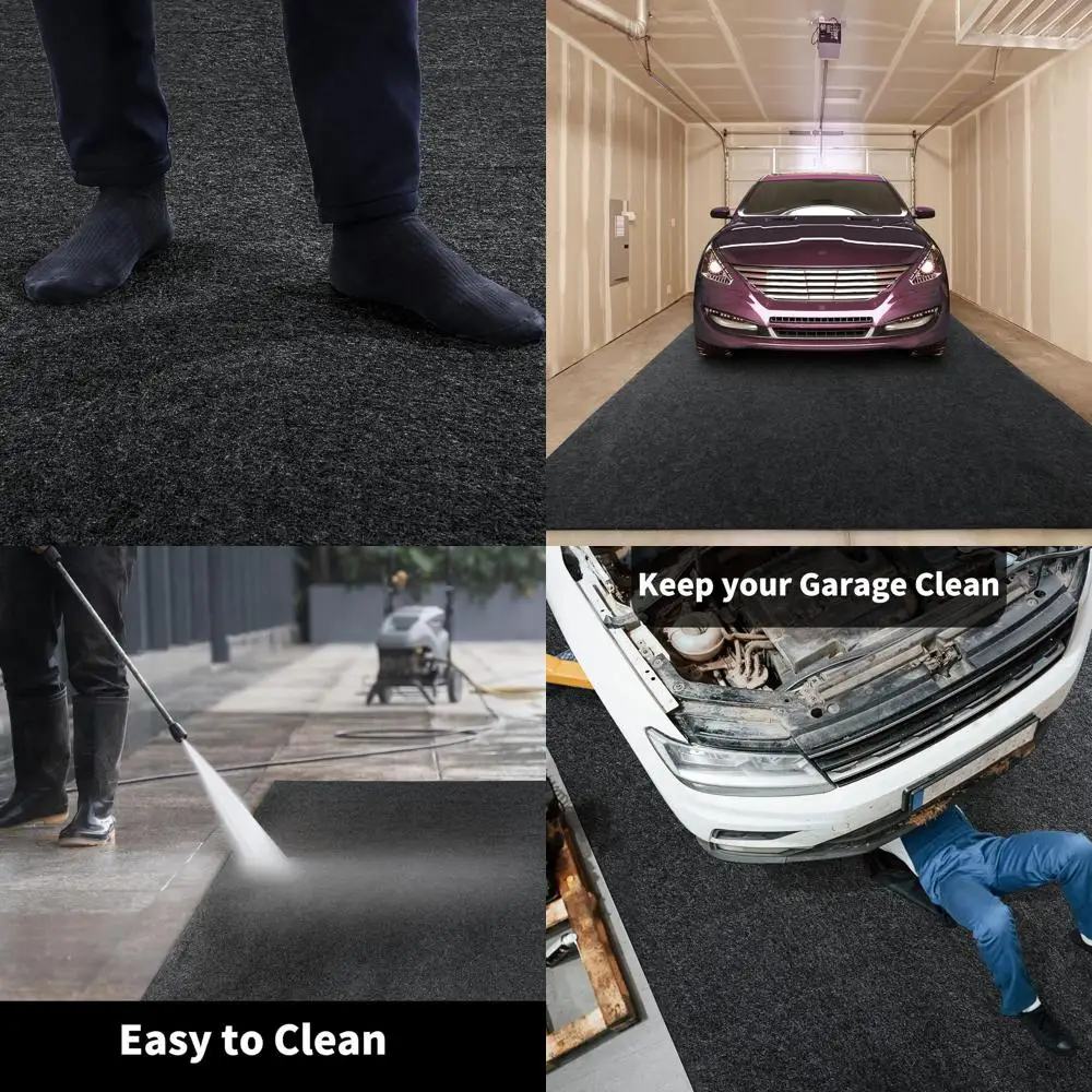 

Large Non-Slip Garage Floor Mat with Waterproof Rubber Backing, 7'9 x 16' for Motorcycles and Oil Spills