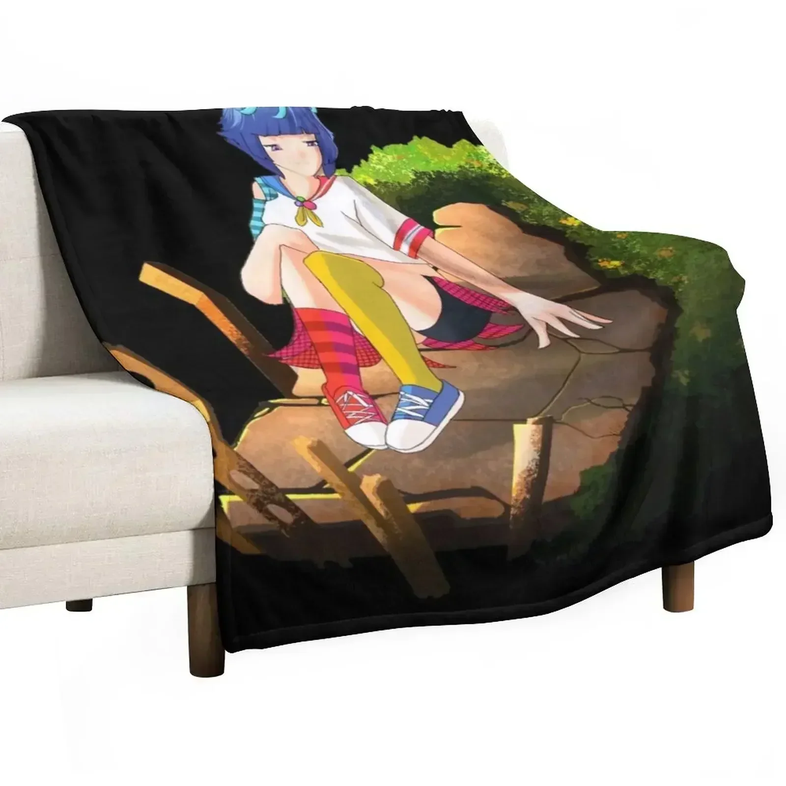 

Bubble Uta / Bubble Anime Girl Throw Blanket Shaggy Furry Soft Blanket for Bedroom Living Room