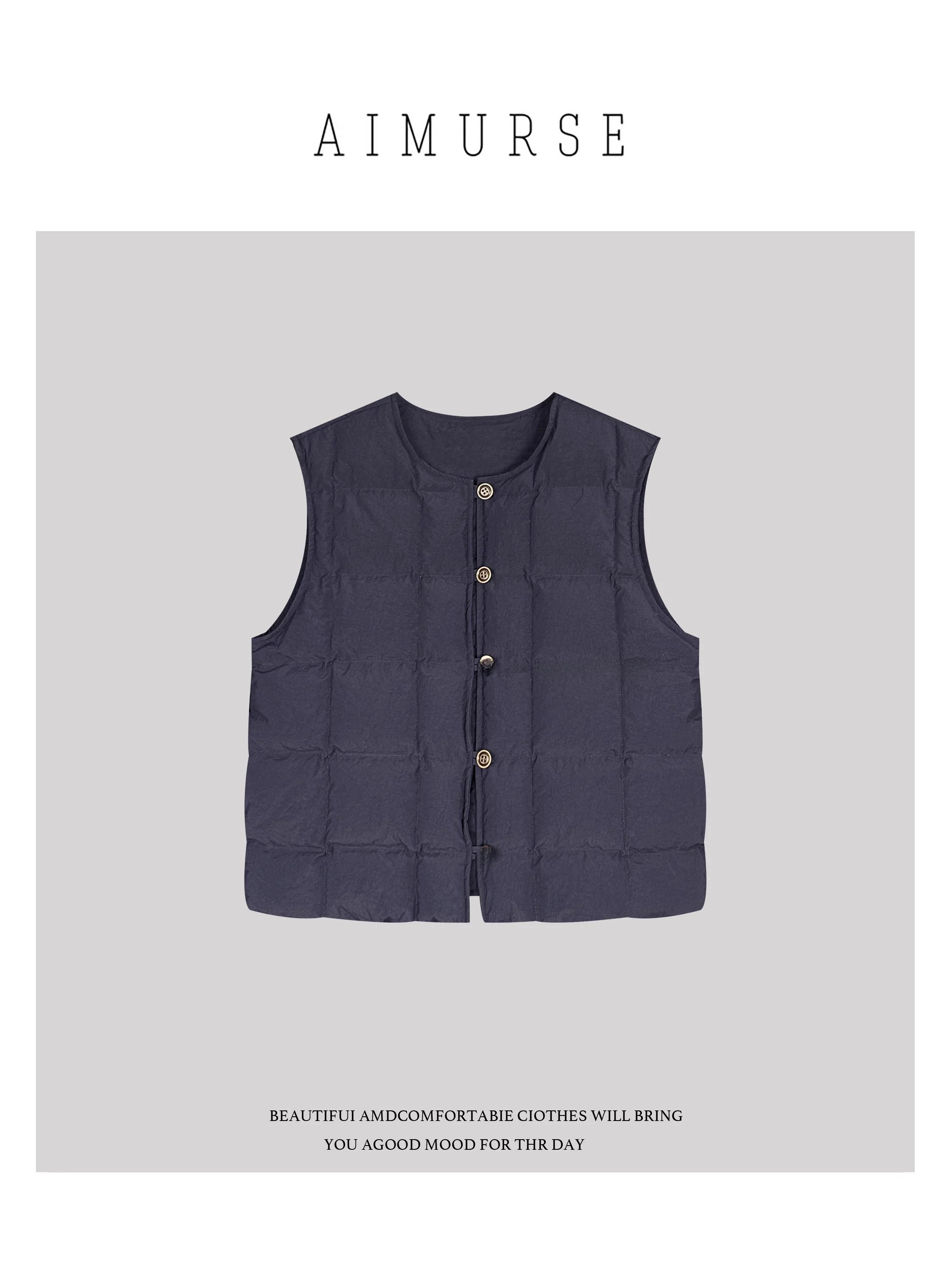 

AIMURSE Women's Goose down Vest Warmth mat Sle Autumn Winter Thiened Outerwear Top Quali Polyester Fiber