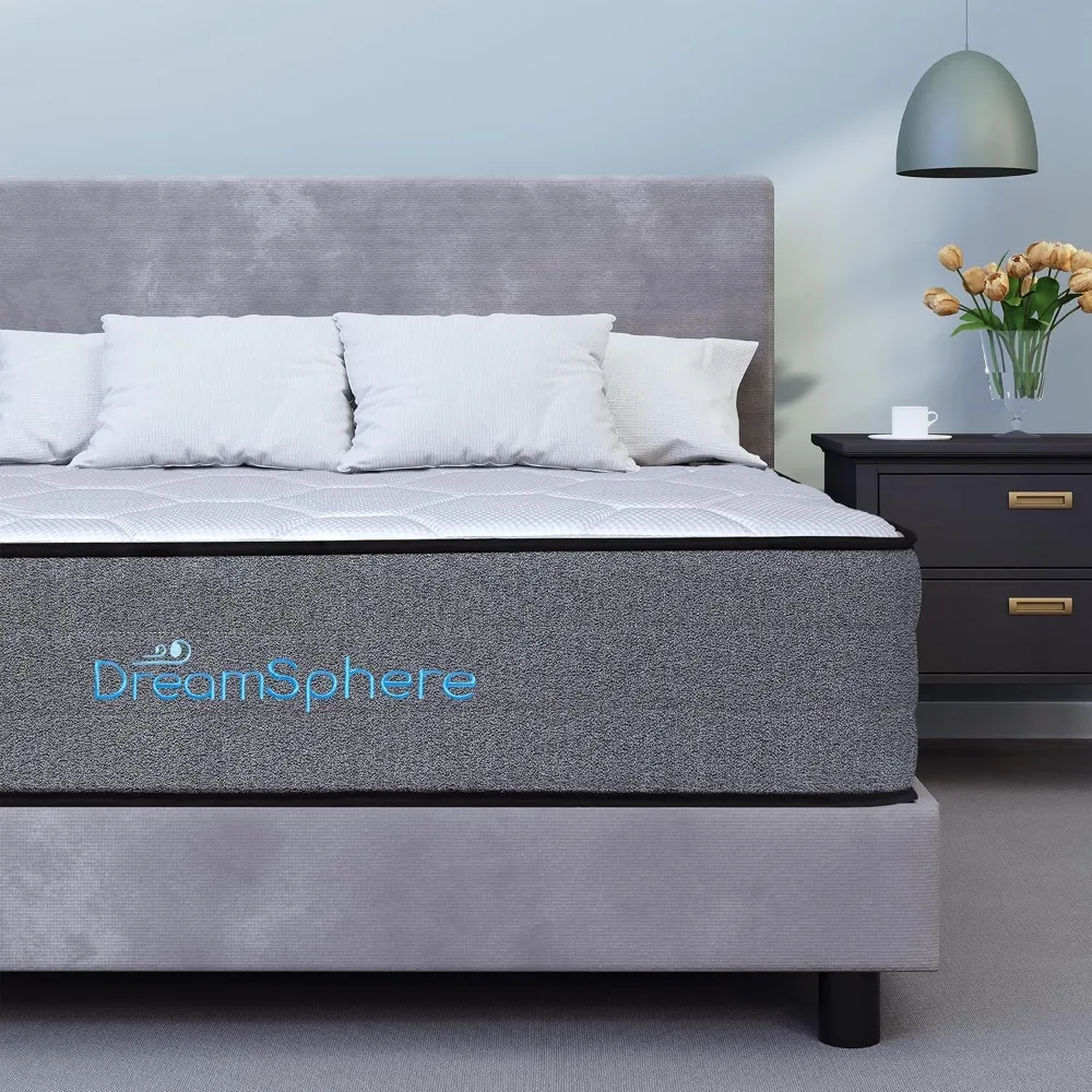 

14 inch king size hybrid mattress - medium firm gel memory foam, certipur-us certified, therapeutic support, dimensions 76x80x14
