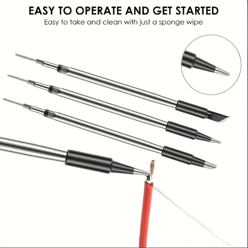 3Pcs Replaceable Soldering Iron Tips Set for USB‑C Wireless Soldering Pen DIY Electronic Welding Repair Accessories
