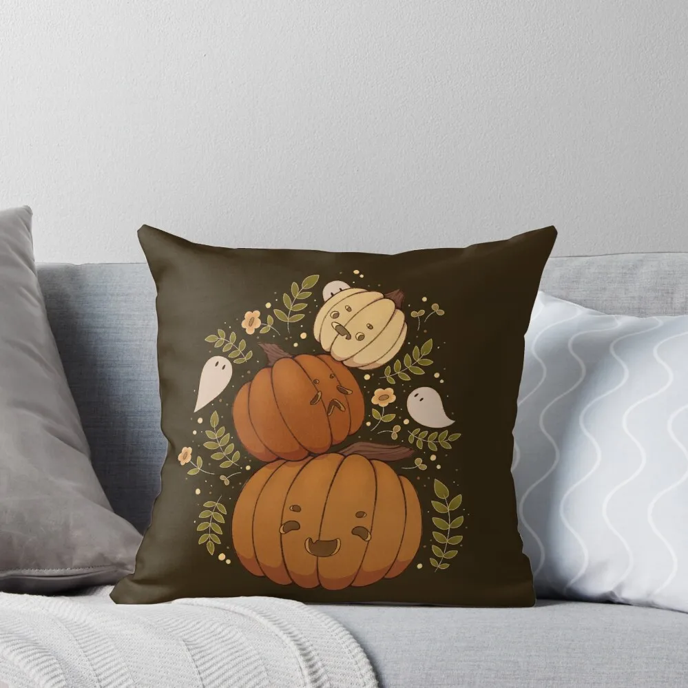 Pumpkin Stack (Light Lineart) Throw Pillow Marble Cushion Cover Cushions pillow