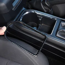 For Toyota Tacoma 2016-2021 ABS Carbon Fiber/Red Car Gear Lever Rear Cup Holder Frame Decorative Sticker Car Accessories