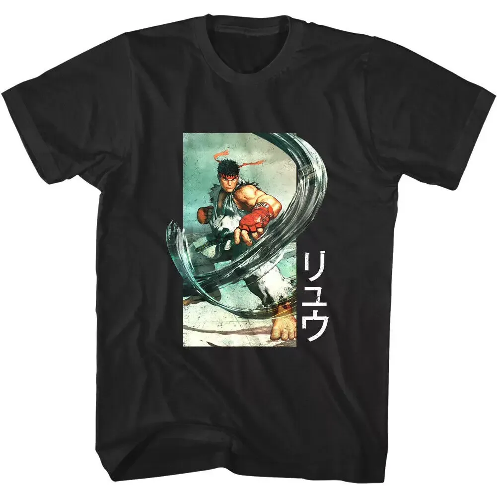 Street Fighter Ryu Ink Splash Slash Graphic T-Shirt Cotton Men Women Streetwear Tee