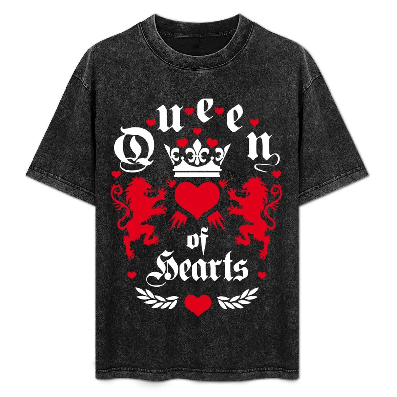 Queen of Hearts Queens Crown Lions True Love Forever T-Shirt for a boy topping cotton man t-shirts mens graphic t-shirts anime