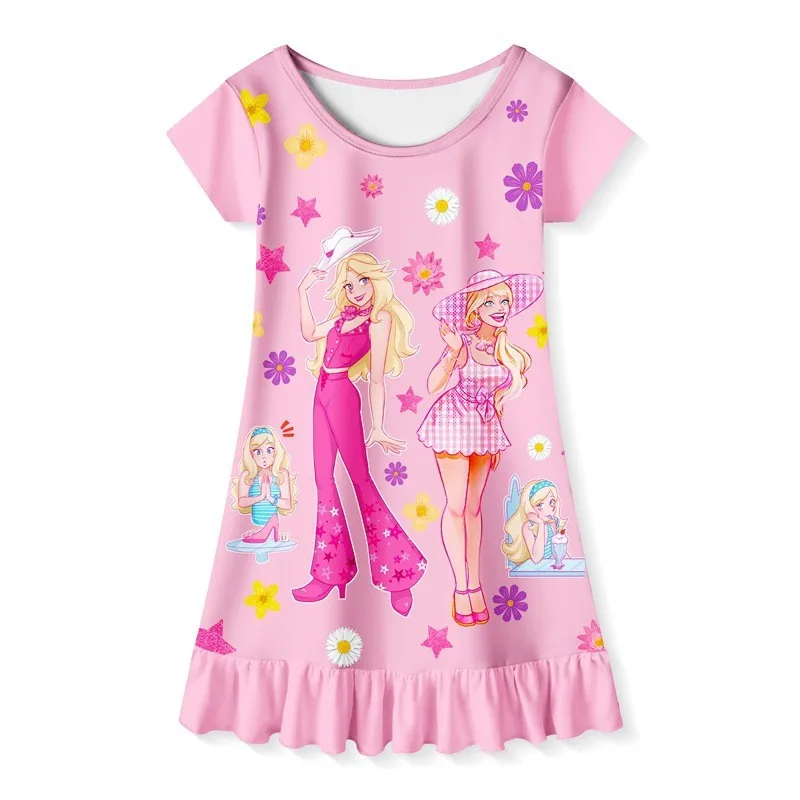 

Детское повседневное платье с рюшами и рукавами и круглым вырезом в стиле аниме для девочек