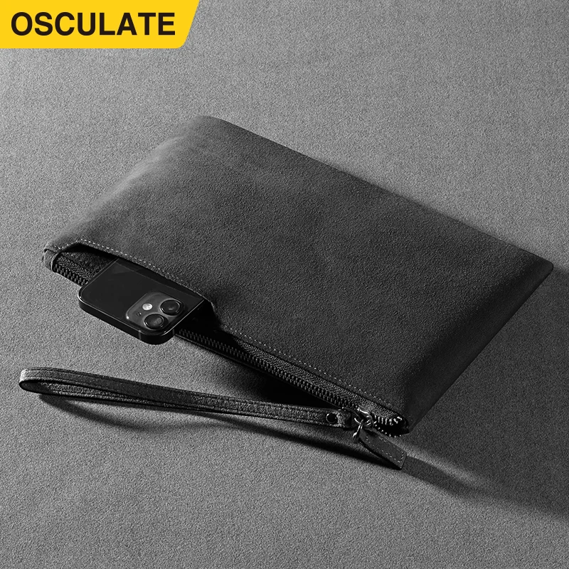 

Мужская сумка из мягкой кожи в модном ретро-стиле, замшевая сумка-конверт, повседневная маленькая квадратная сумка для телефона