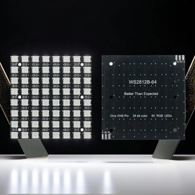 لوحة إضاءة ملونة متوافقة مع Arduino WS2812 LED 5050 RGB 8x8 64 بت