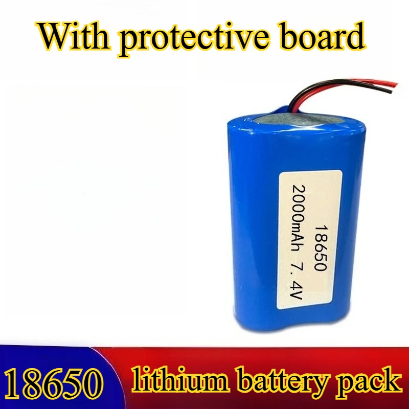 

2000 мАч 18650 Тройная литиевая батарея 7,4 В 2 серии с параллельной подключенной защитной пластиной Аккумулятор Цилиндрическая литиевая батарея