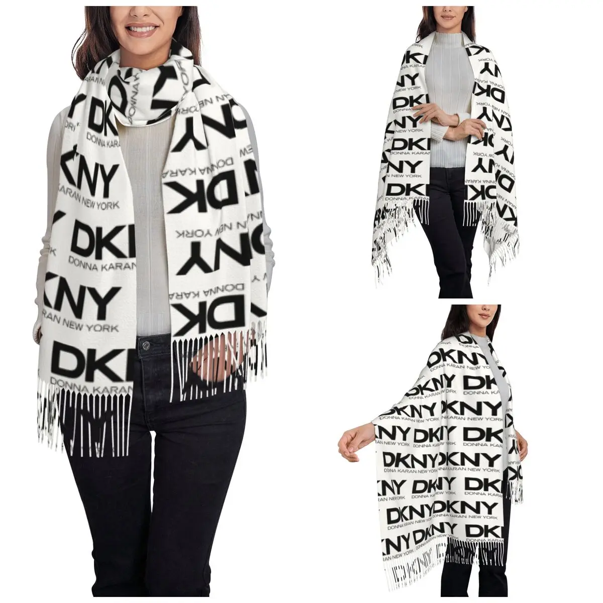 Womens Tassel Scarf DKNYS Pilgrim Long Winter Fall Shawl and Wrap Gifts Cashmere Scarf