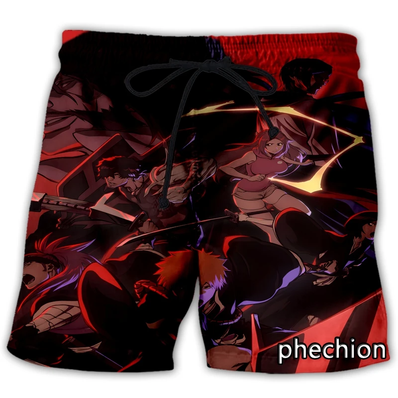 phechion New Fashion Men/Women Anime BLEACH 3D Print Casual Shorts Novelty Streetwear Men Loose Sporting Shorts L22