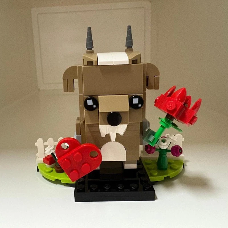 

140 шт. MOC Love Goat Brickheadz строительные блоки Рождественский подарок ручной работы DIY подарок идеально подходит для творческих взрослых коллекционер