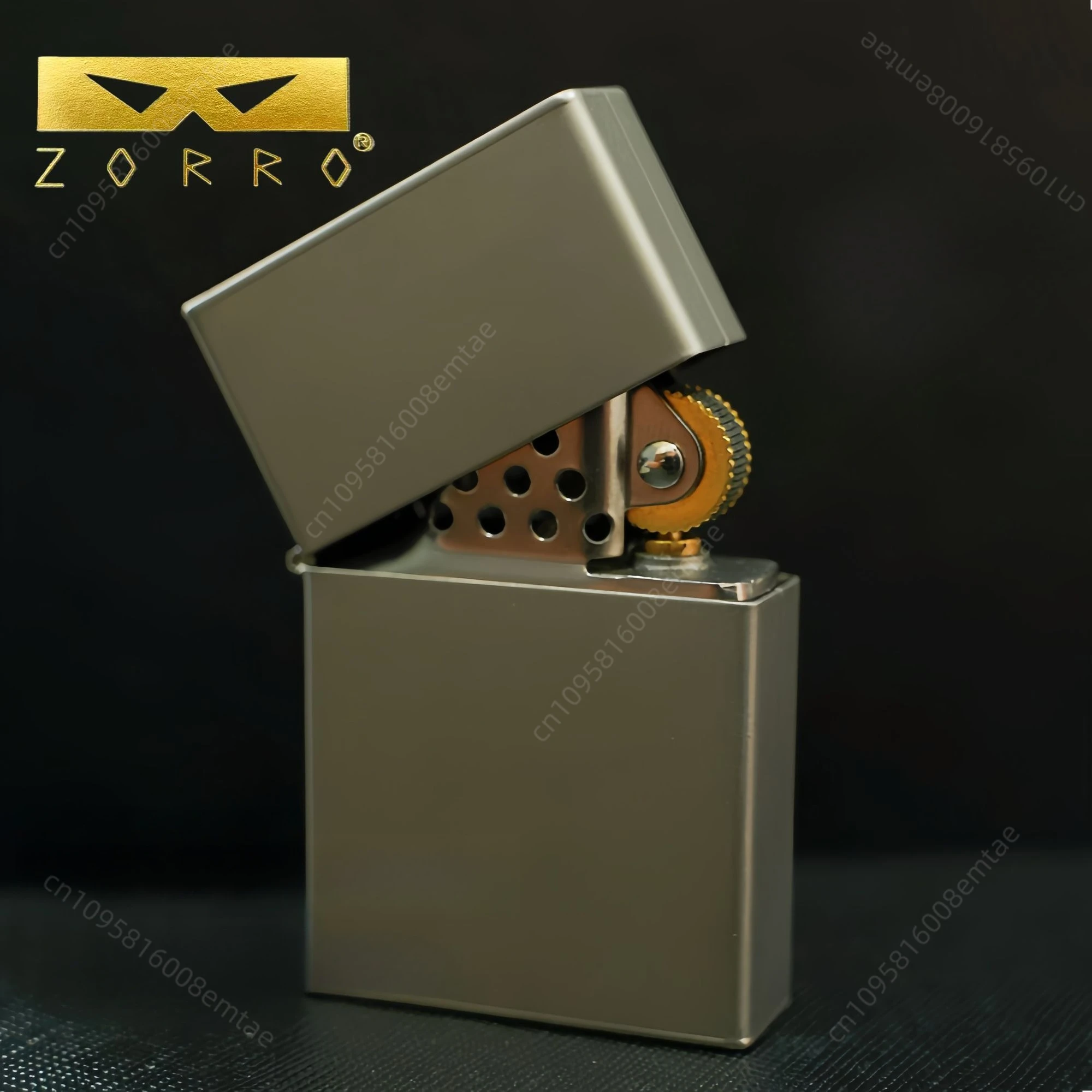 Zorro new pure titanium windproof fuel lighter, pure titanium shell with pure titanium lining, cigarette accessories, men's gift