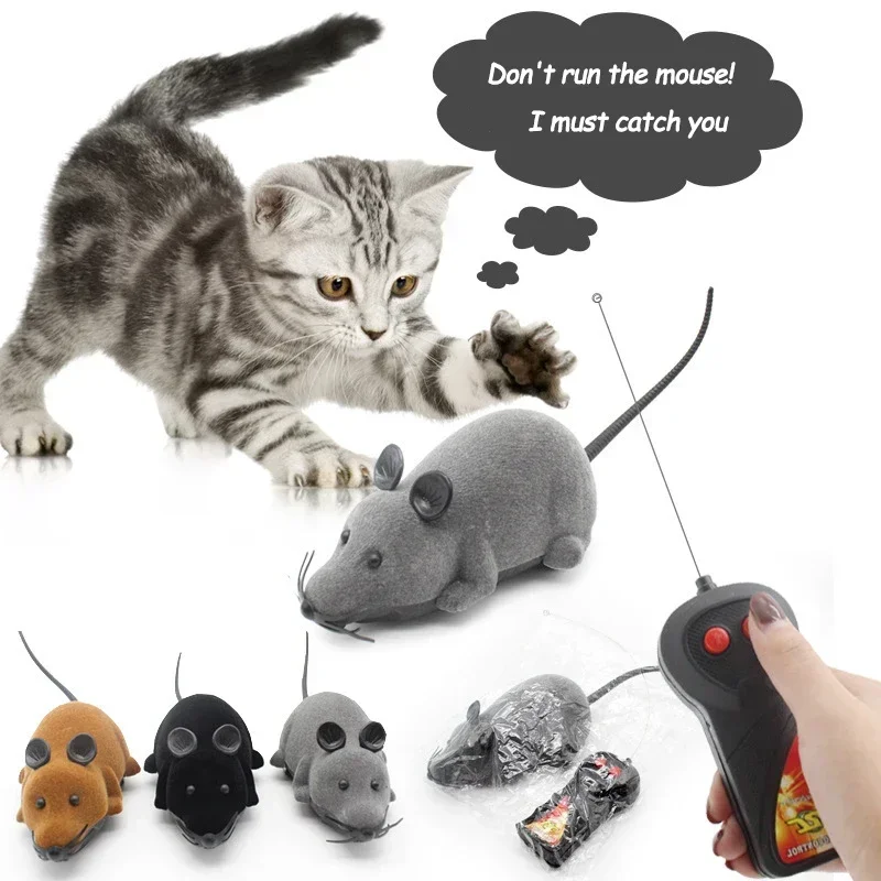 Rat Funny Cat Toy with Remote Control Funny Pet Cat Toy Wireless Controlled Toy Rat Interactive Toys Cat Teaser Toy Pet Supplies