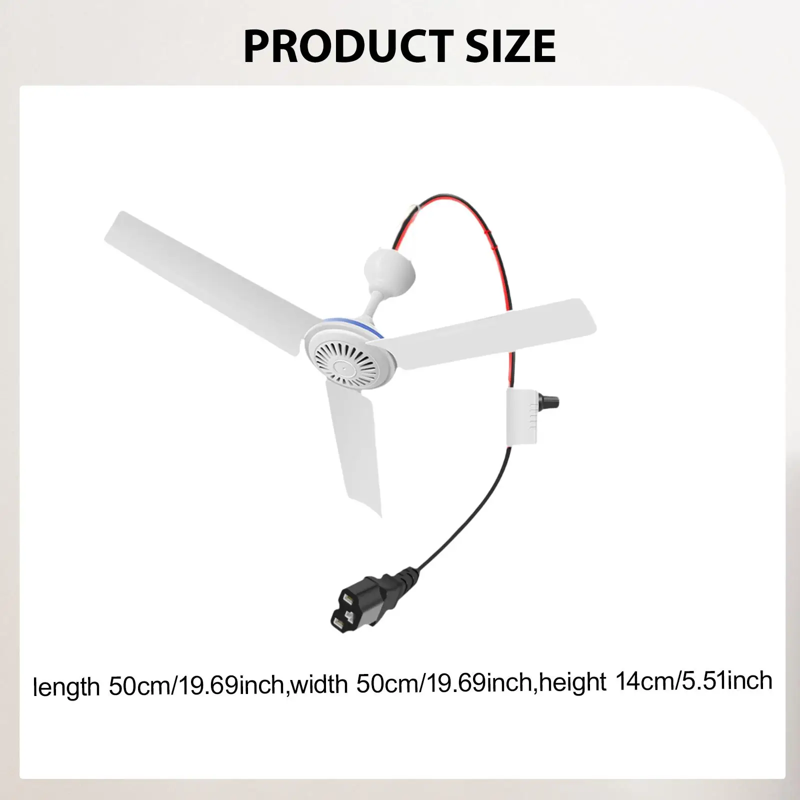 

Mini Rechargeable Portable Ceiling Fan Air Cooling Fan for Car Tricycle Outdoor Camping Bedroom
