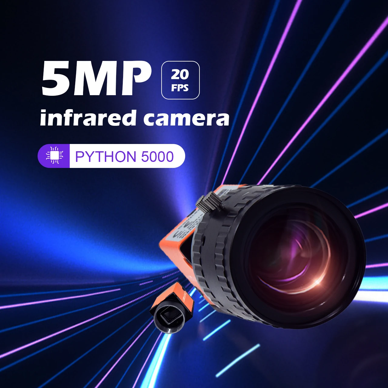 Wholesaler sale 300-1100nm 5MP 20FPS  Near-Infrared (NIR) Industrial Cameras GigE PYTHON For Silica ingot impurity  detection