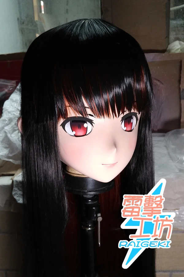 (KM9197) Handmade Female Sweet Girl Resin Crossdress Outfit Cosplay Japanese Animegao Role Play Kigurumi Mask