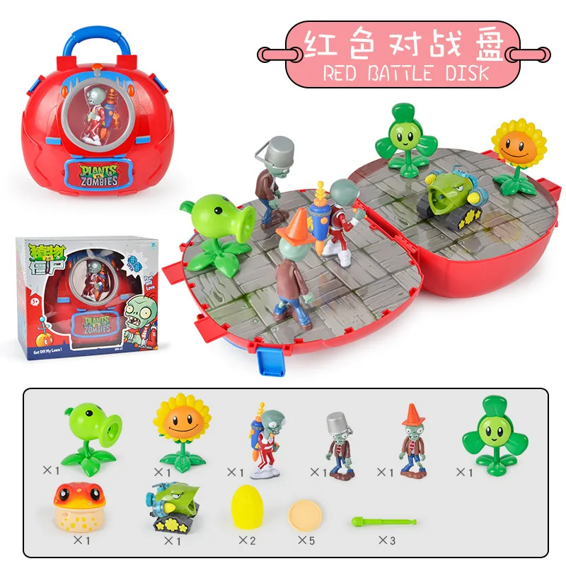 Game Plants Vs. Zombies Red Blue Battle Disk Anime Jetpack Pirate Captain Zombie Storage Box Large Suitcase Children's Gift Set