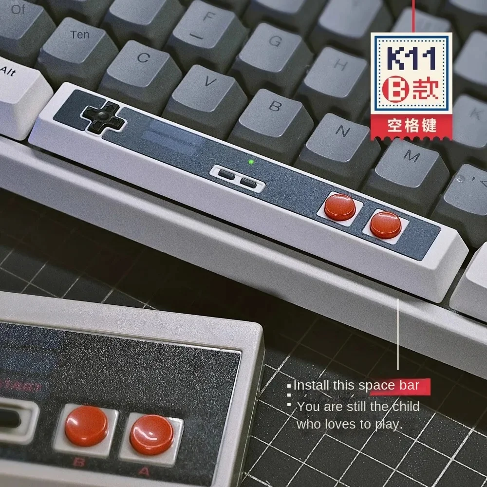 JKDK K-11 Personalized Space Bar Keycap Classic Retro Game OEM Profile 6.25U Original NES Handle Replica for Mechanical Keyboard