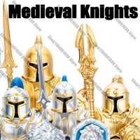 Medieval Military Knights Building Blocks Castle Army Game Soldier Figures City Guard Lion Shield Swords Weapon Bricks Toys Boys