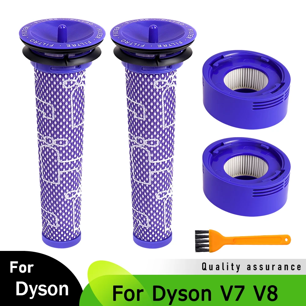 مجموعة مرشح لـ Dyson V7 V8 استبدال المكنسة الكهربائية اللاسلكية للحيوانات المطلقة قطع غيار ما قبل الفلتر وما بعد الفلتر