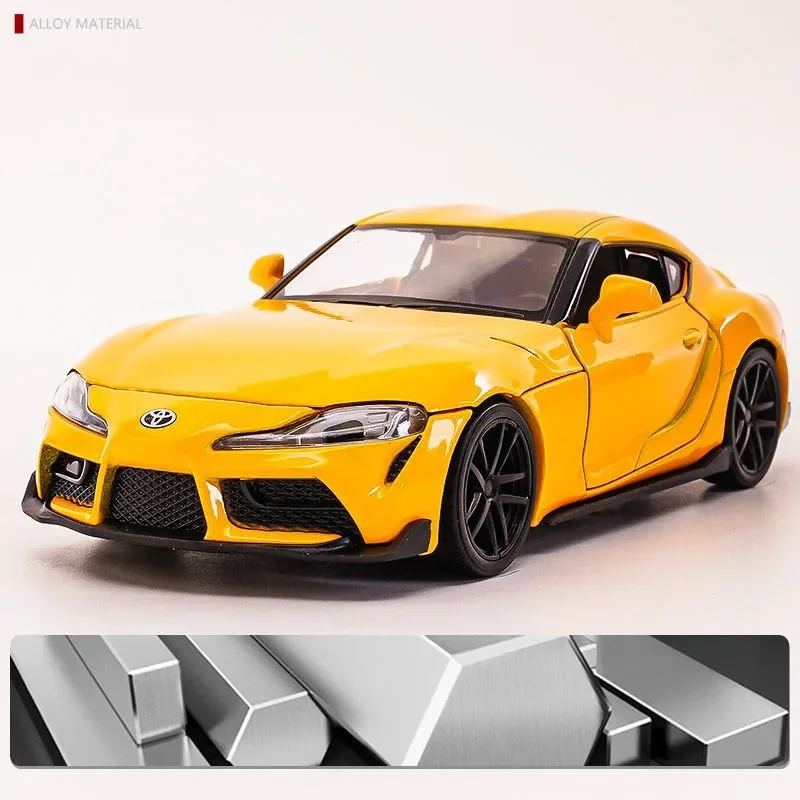 1:32 Supra GR Fast & Furious Supercar Legierungsautomodell Sound und Licht zurückziehen Kinderspielzeuggeschenke Druckguss-Spielzeugfahrzeuge