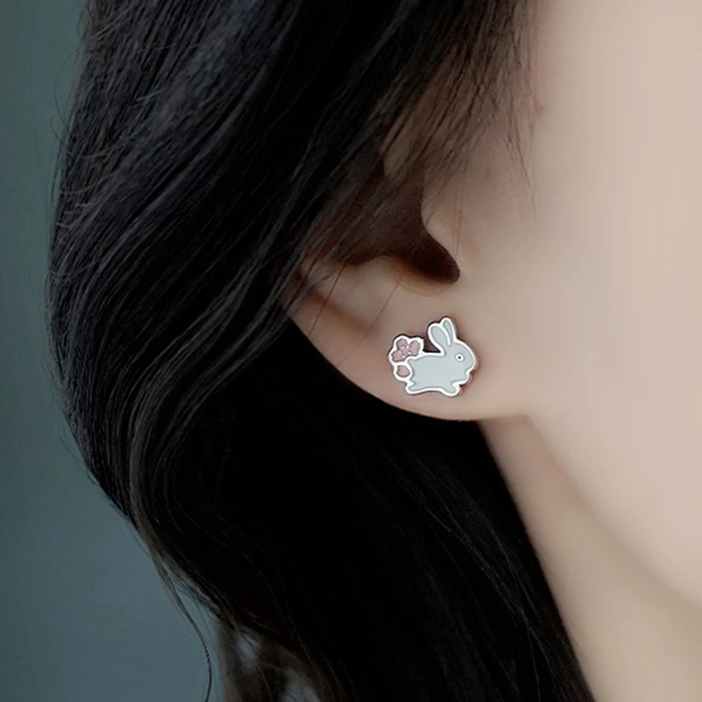 

1 Pair Bunny Earring Studs For Women Easter Animal Earrings Jewelry Gift Party Wedding Ear Studs Resistant Corrosion Fade