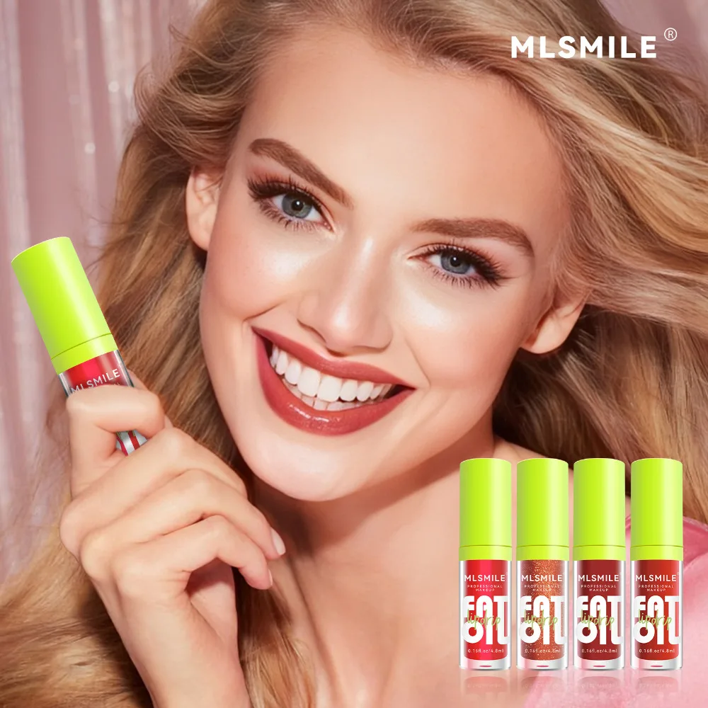 Transparente Espelho Lip Gloss Set, Óleo para reduzir Lip Lines e hidratar, Long Term Pérola-Enhanced Balm, 6Pcs