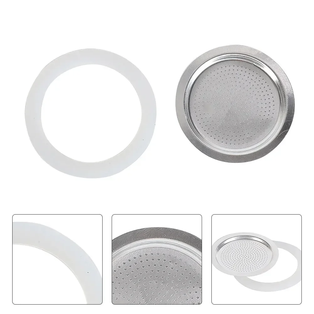 Gasket Seal With Sieve For Coffee Moka Stove Pot Top Silicone Rubber Seals For Italian Espresso Moka Pot Coffee Cups Parts