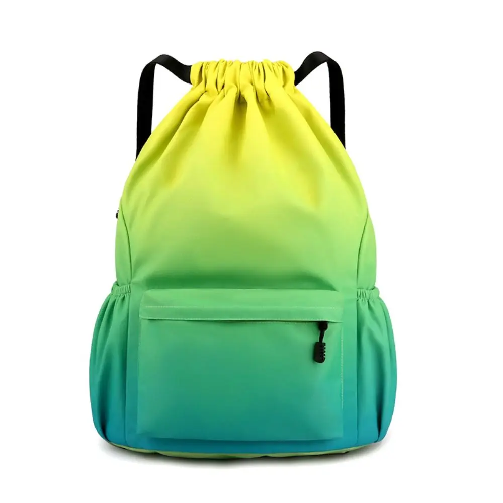 Nylon Portable Sports Backpack Portable Leisure Style Gradient Color Waterproof Bag Fashion Multilayer Storage