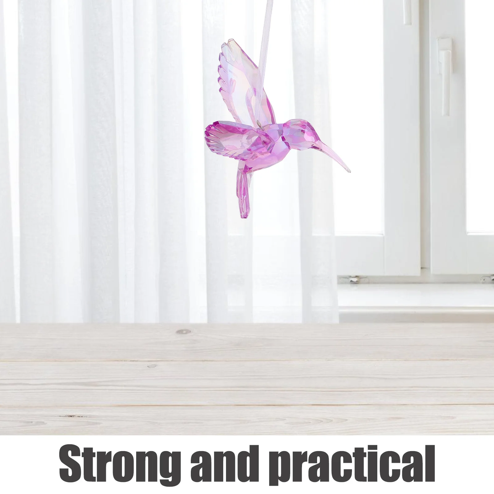 

3Pcs Hummingbird Suncatcher Window Hanging Ornaments Acrylic Bird Decor for Home Office Garden Light Reflective Iridescent