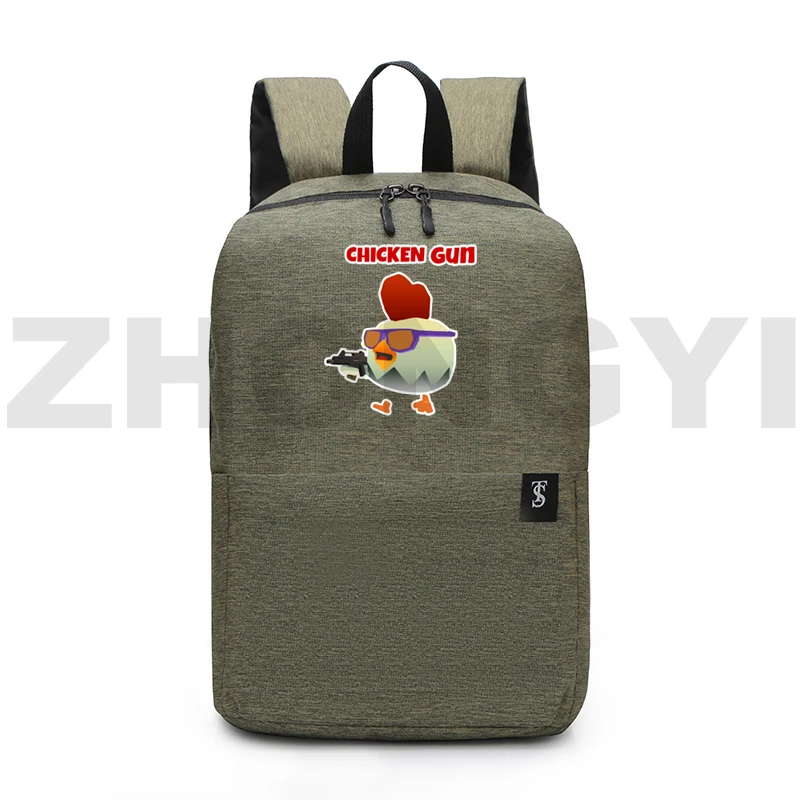 Casual Chicken Gun School Backpacks for Teenagers Students Anime Chicken Gun Bags Travel Back Pack Mochilas Para Mujer Bookbag