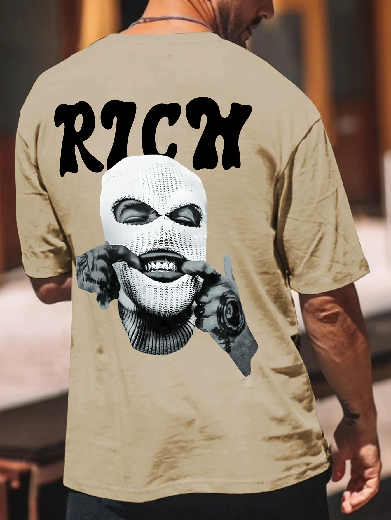 قميص مريح بأكمام قصيرة مطبوع من القطن الخالص بنمط العصابات مع طباعة نمط أزياء رجالية جديدة #2