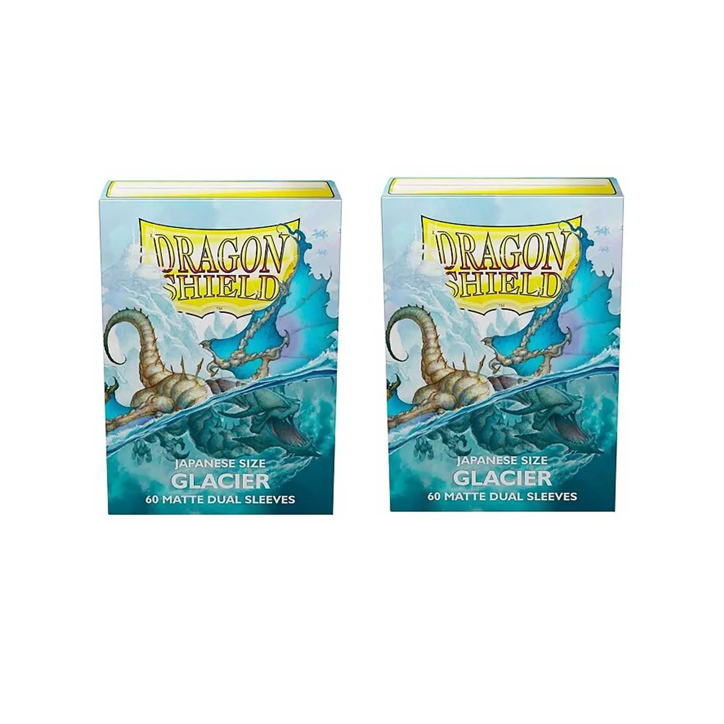 

Чехол Dragon Shield Bundle: 2 упаковки из 60 штук Yu-Gi-Oh Matte Card защитные рукава для соревнований, чехол для мини-карты (матовый ледник)