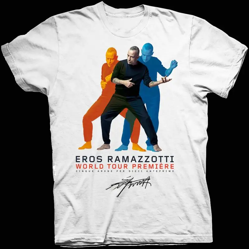 World Tour Preniere Eros Ramazzotti T-Shirt Klassisch Weiß S 5XL 1J0191
