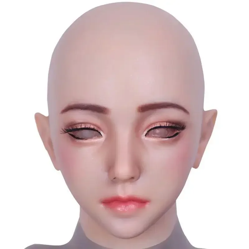 Ball Crossdresser Silicone's Female All-Inclusive Cosplay Simulation Men'S Beauty Headgear
