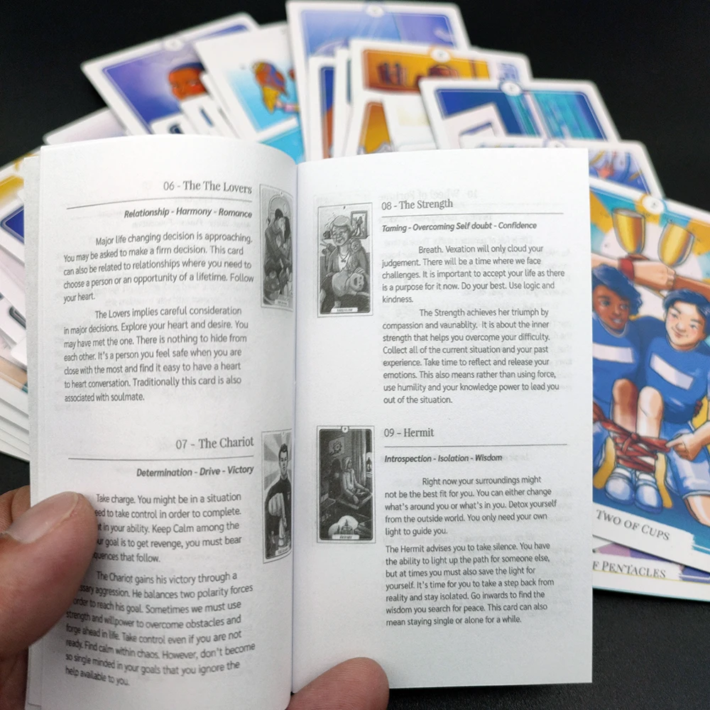 12CMX7CM Tarot Cards for Beginners with Guide Book Board Game Divination Witchcraft English Deck