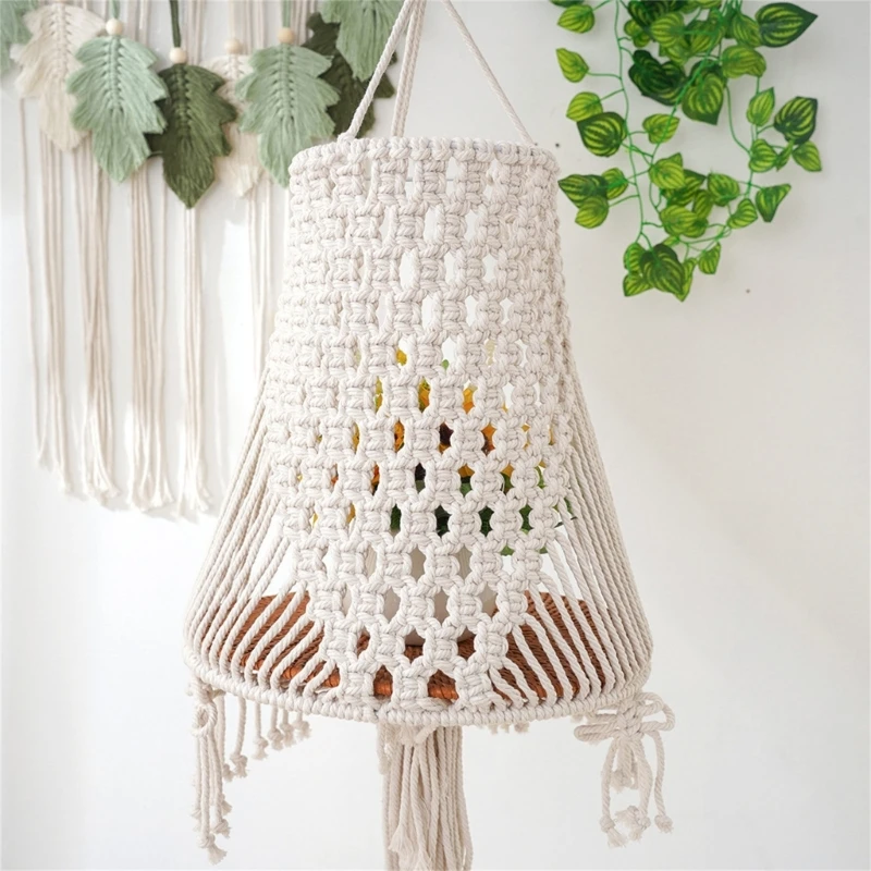 Handwoven Pet Swing Tapestrys Bed Macrames Rope Cat Hammocks Wall Hangings Basket with Tassels Plant Basket Home Decorations