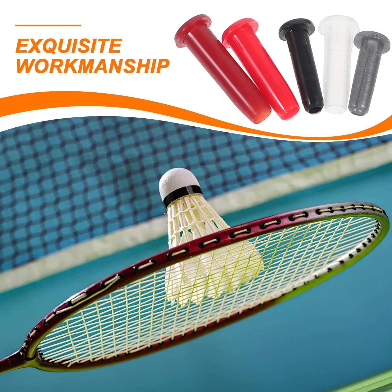 

Badminton Racket String Protection Tube Cord Single Line Racquet Supplies Nylon Material Two Holes Double Connections