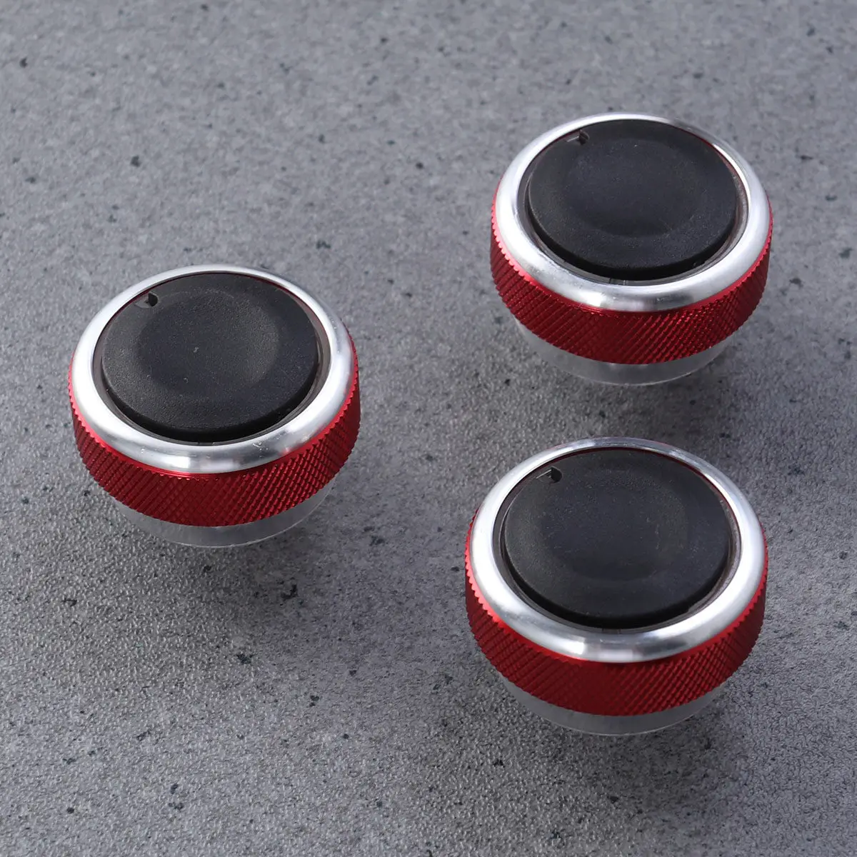 

3Pcs Air Conditioning Control Knob Switch Red Interior Ring Light 2 3 2005-2014 Mondeo Simple Install Air